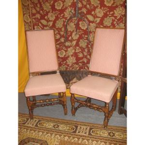 Pair Of Louis XIII XVII° Chairs.