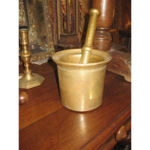 Large 18th Century Dutch Mortar In Brass.