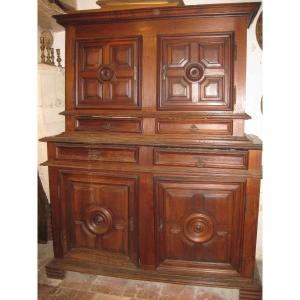 Louis XIII Furniture Four Doors With Diminutive Body And Umbilic Panels.