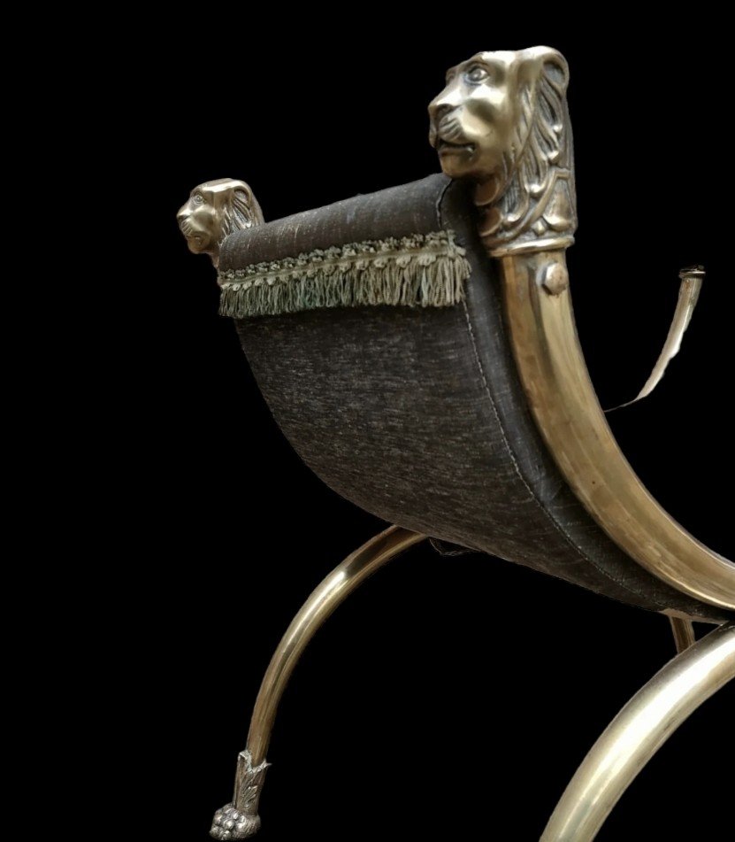 Attributed To Maison Jansen - Curule Seat-photo-4