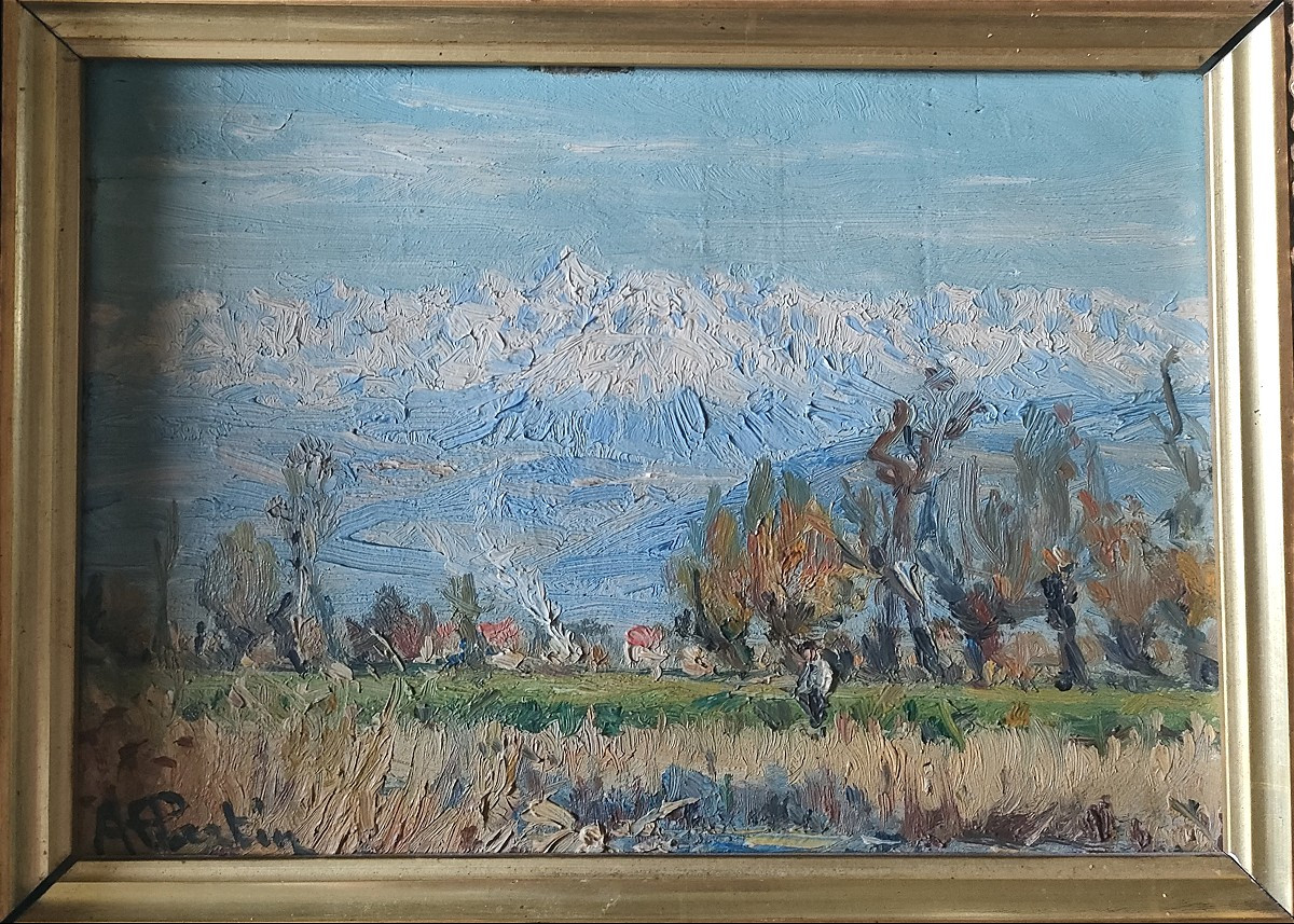 André Léon Albertin - Huile Sur Panneau-photo-2