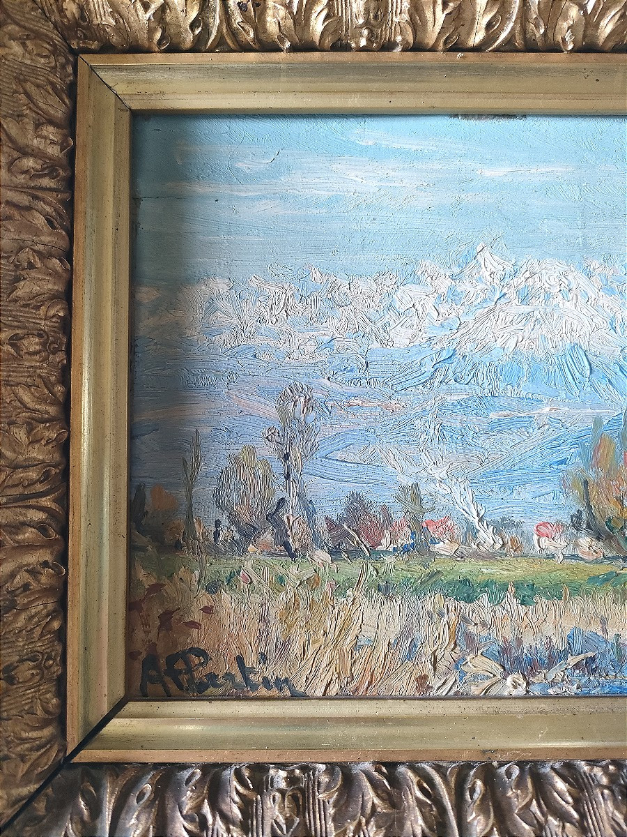 André Léon Albertin - Huile Sur Panneau-photo-3