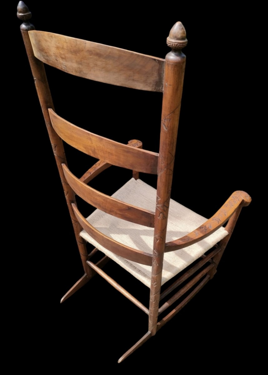 Rocking-chair Shaker - Late 19th Century-photo-7