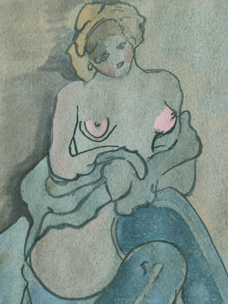 Dessin Encre et Aquarelle - Circa 1950-photo-3