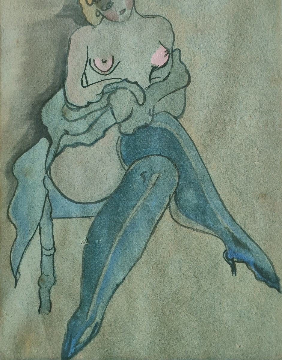 Dessin Encre et Aquarelle - Circa 1950-photo-4