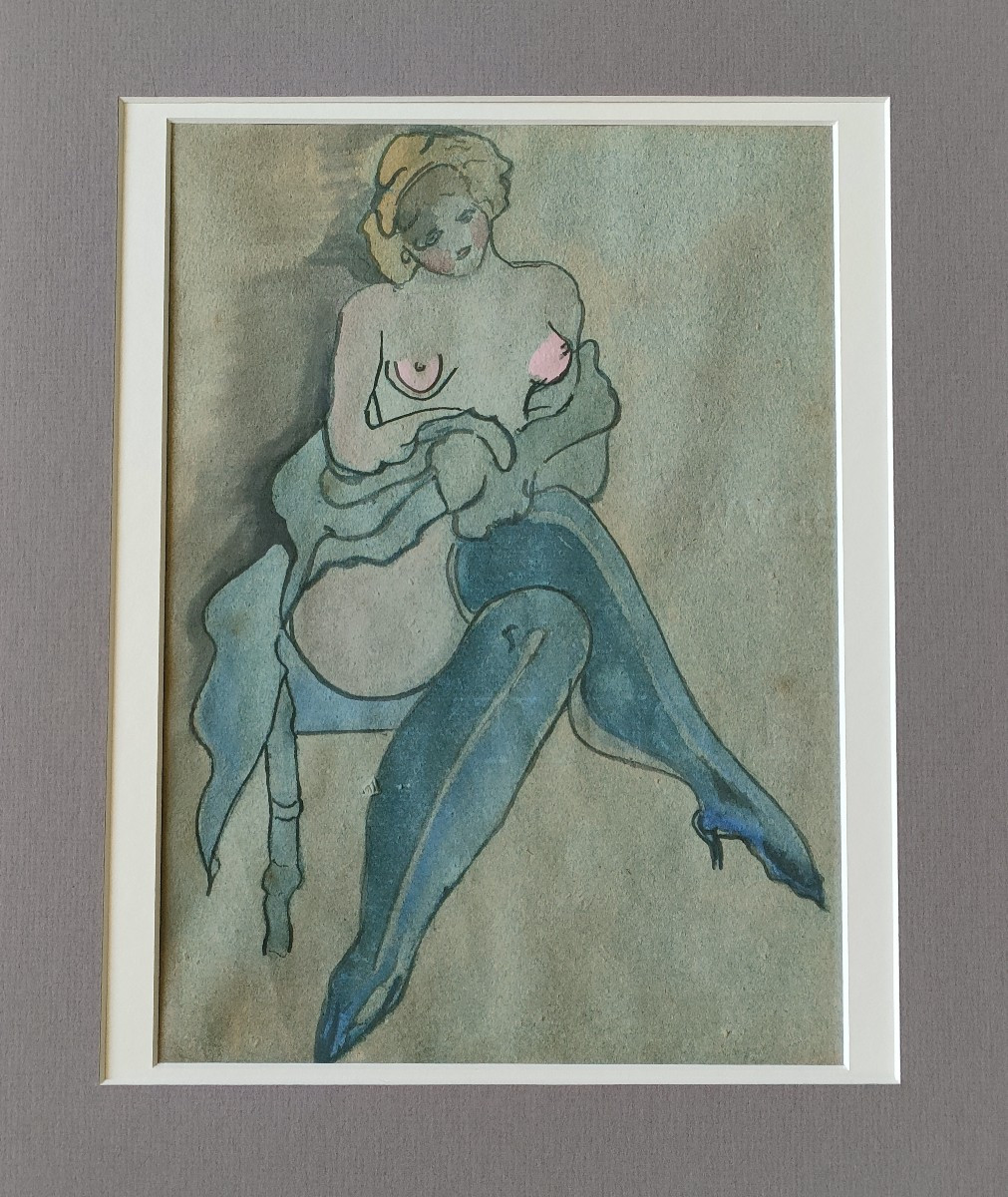 Dessin Encre et Aquarelle - Circa 1950