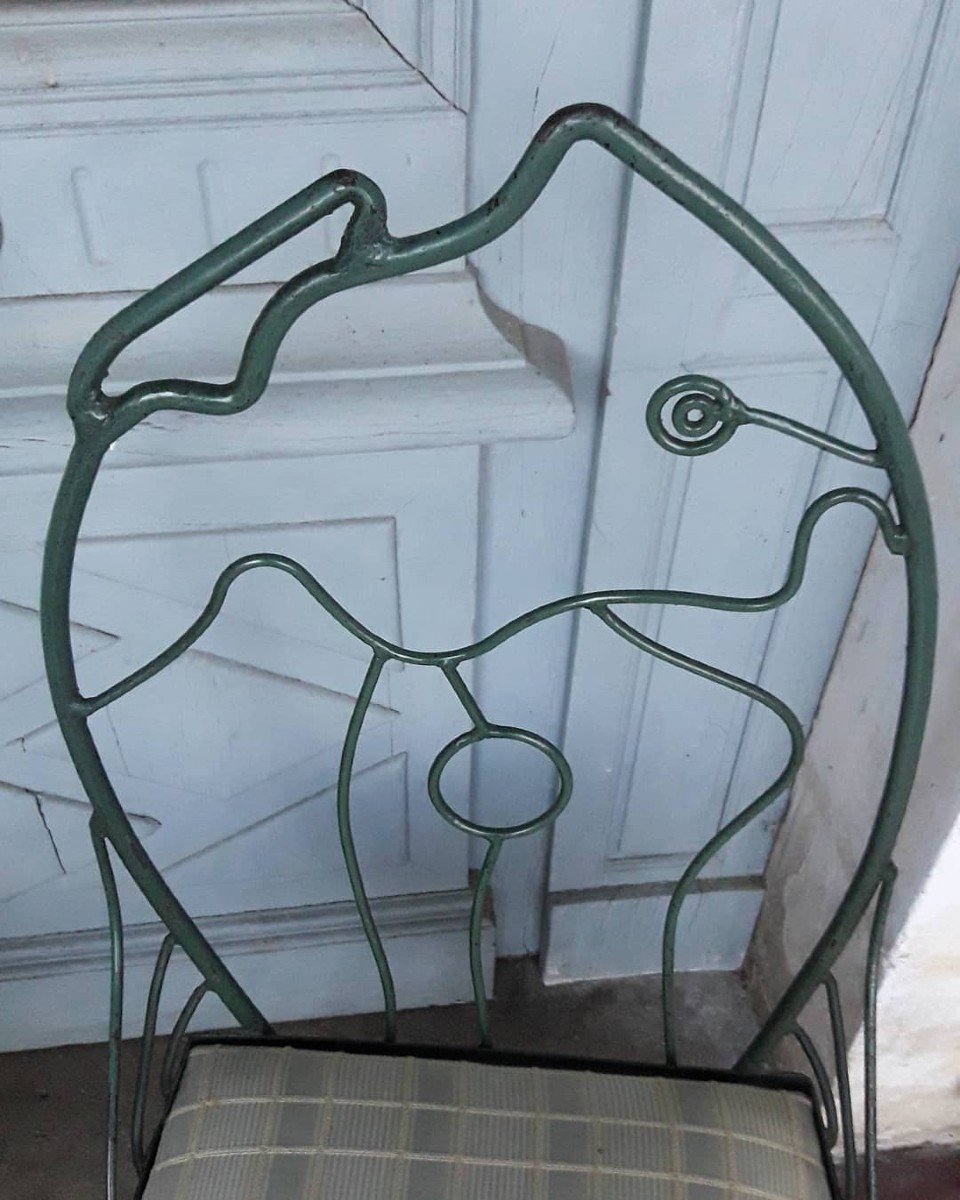 Set Of 4 Chairs - Wrought Iron-photo-4