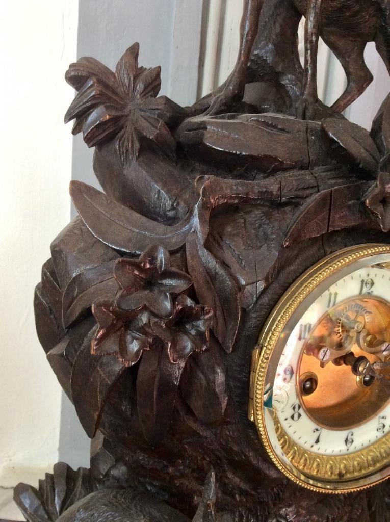 Very Large Black Forest Clock - Late Nineteenth-photo-3