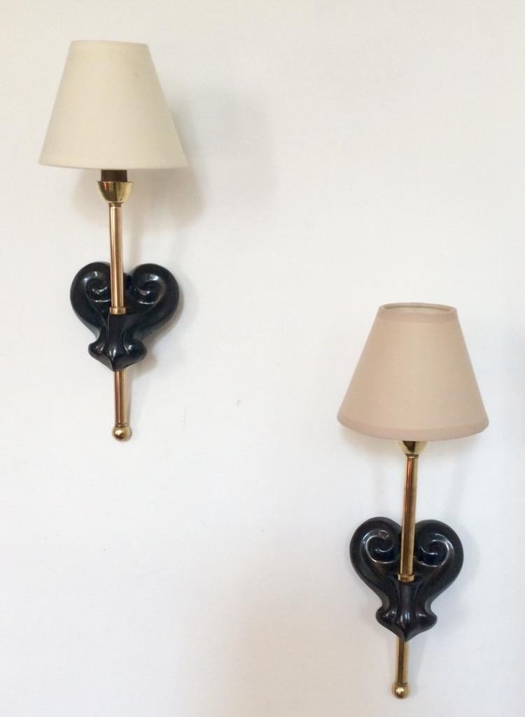 Paire d'Appliques De Georges Jouve Pour Asselbur-photo-4