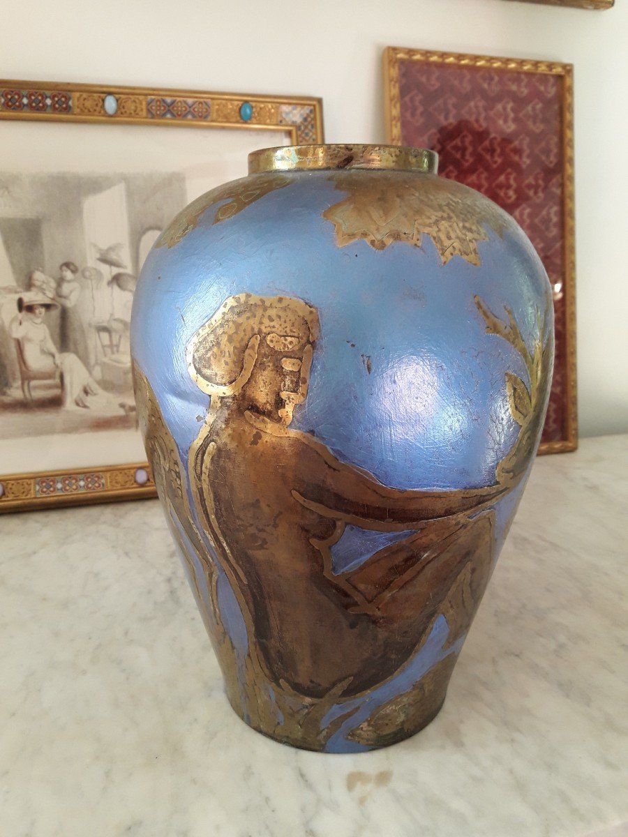 Paul Louis Mergier - Vase En Dinanderie-photo-4