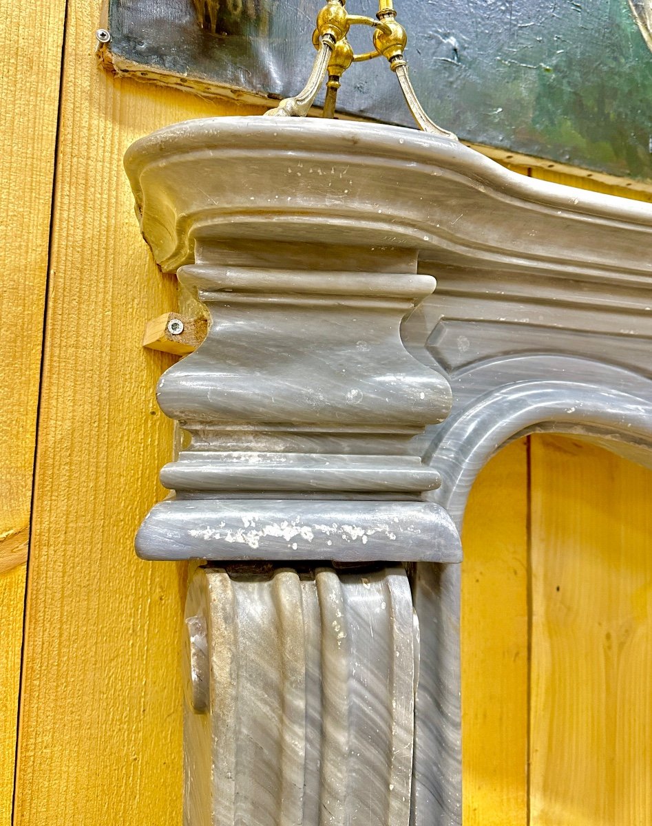 Cheminée En Marbre Bleu Turquin, XVIIIeme Siècle, époque Louis XV-photo-4