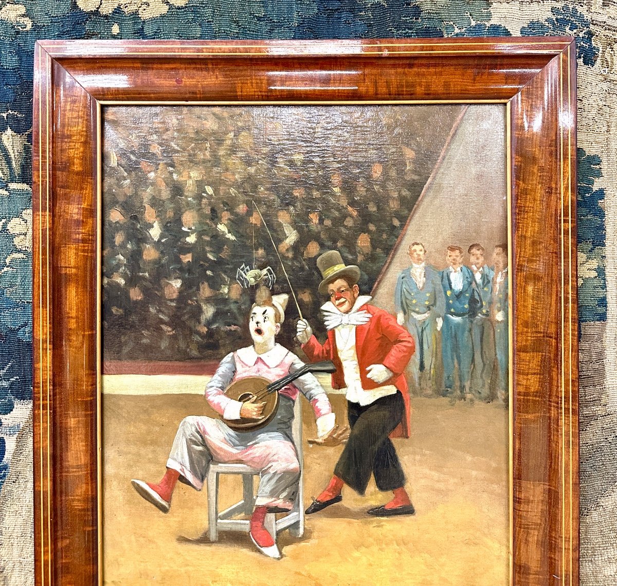 Joseph Faverot (1862-1915) - Les Clowns Musiciens Au Cirque, Huile Sur Toile Fin XIXème Siècle-photo-7
