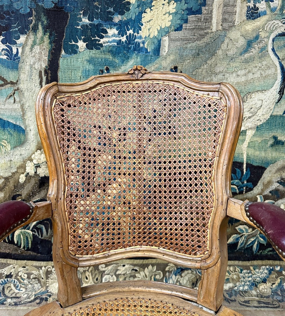 Fauteuil Cabriolet D’époque Louis XV En Hêtre. XVIIIeme Siècle-photo-3