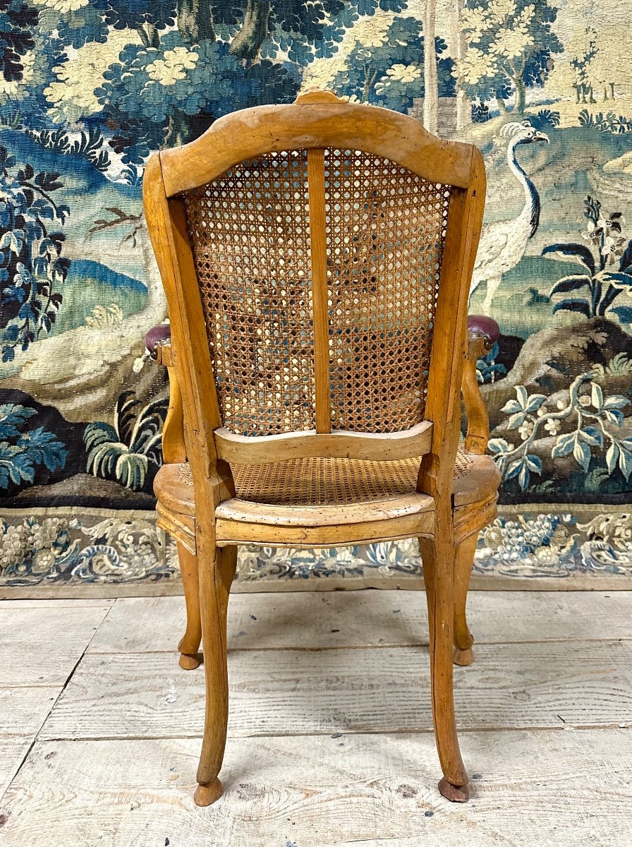 Fauteuil Cabriolet D’époque Louis XV En Hêtre. XVIIIeme Siècle-photo-4