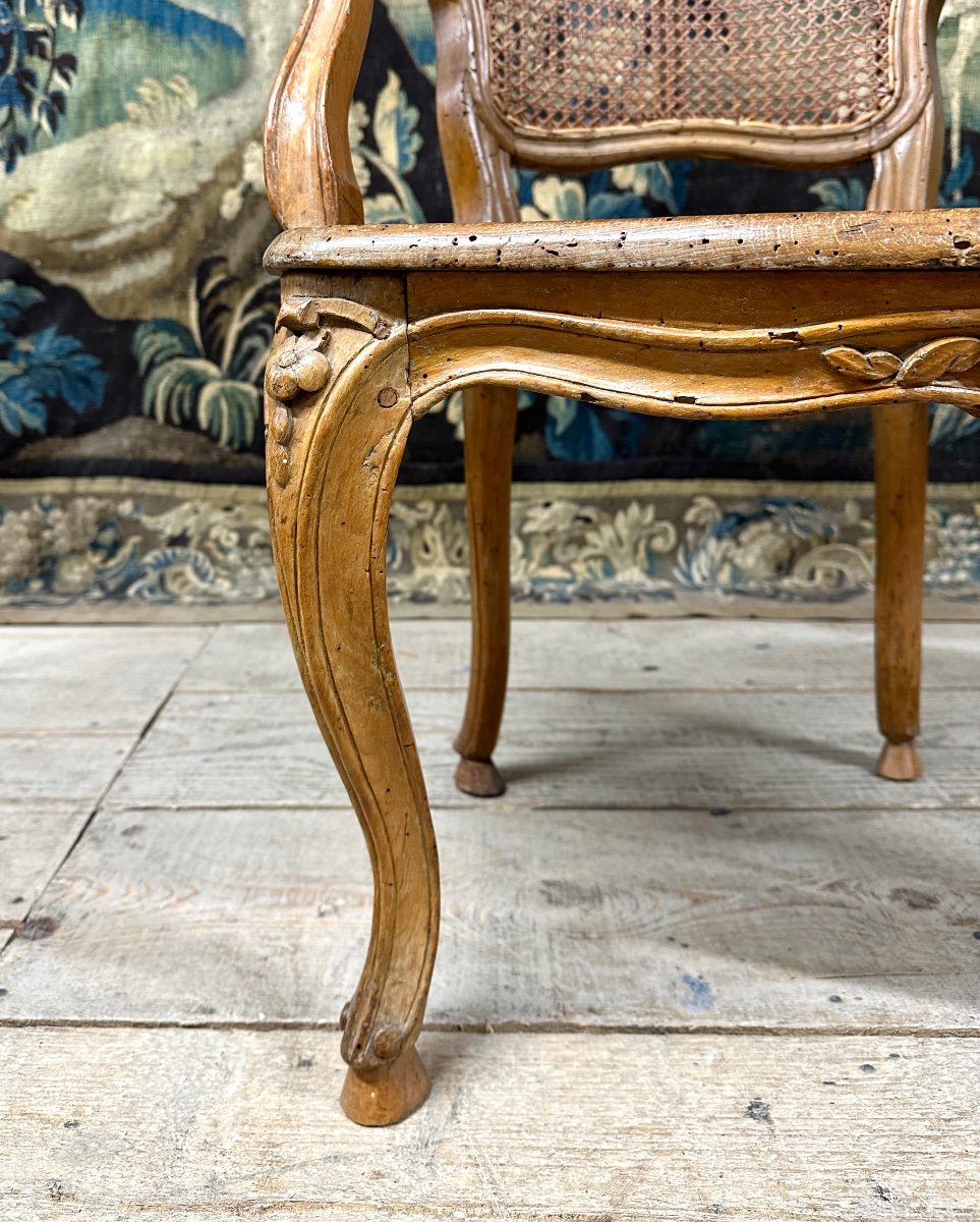 Fauteuil Cabriolet D’époque Louis XV En Hêtre. XVIIIeme Siècle-photo-1