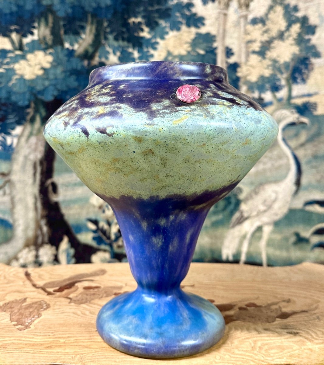 Daum Nancy - Vase Or Cup With Beetles In Cabochons, Art Deco Period, Insects-photo-2