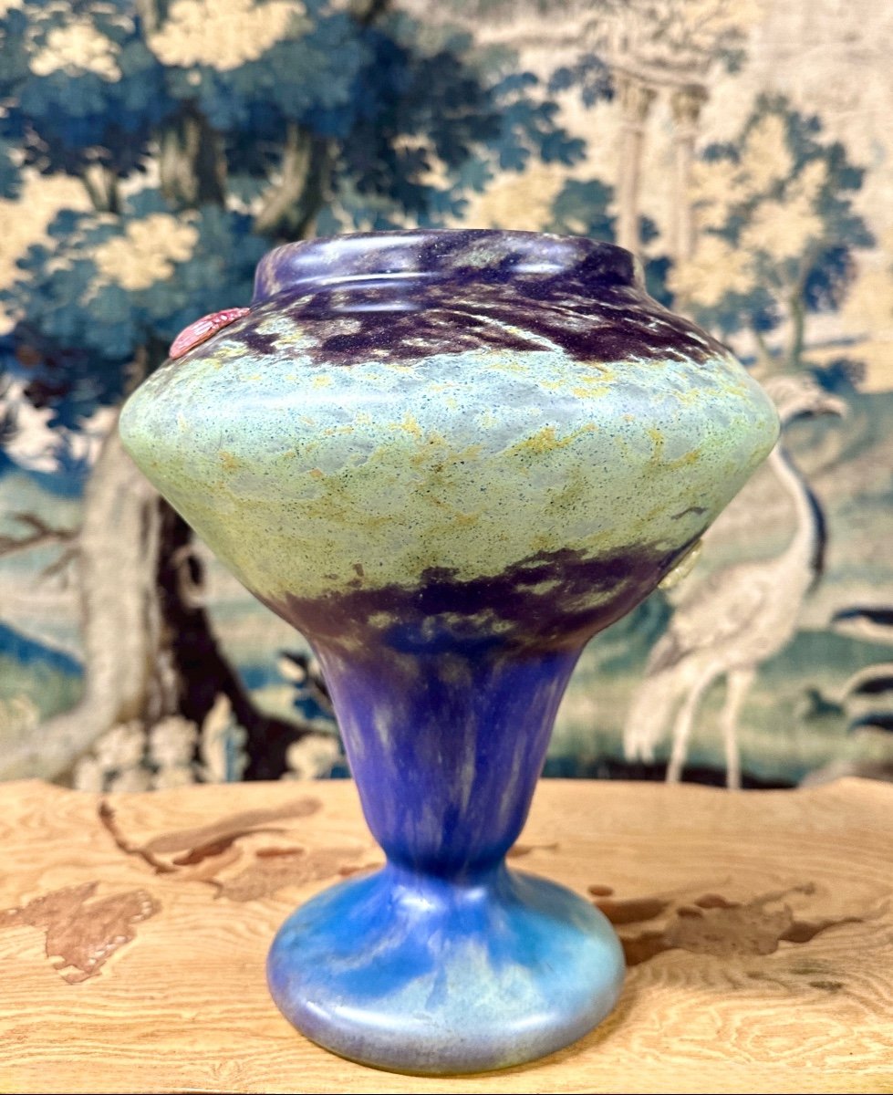 Daum Nancy - Vase Or Cup With Beetles In Cabochons, Art Deco Period, Insects-photo-3