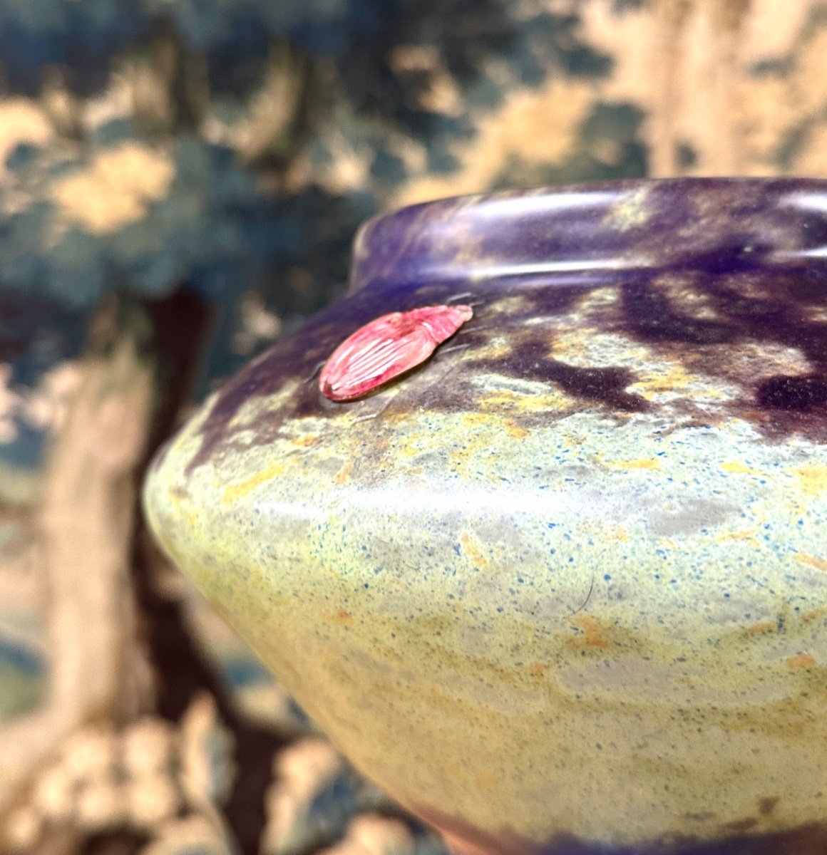 Daum Nancy - Vase Or Cup With Beetles In Cabochons, Art Deco Period, Insects-photo-5