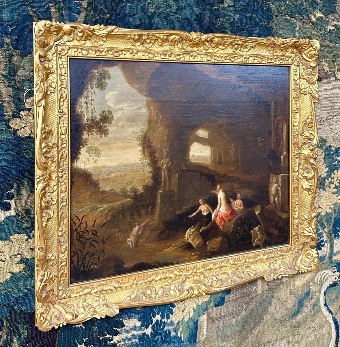 Attributed To Abraham Van Cuylenborch (1620-1658), Bath Of Diana, Oil On Panel, 17th Century-photo-2