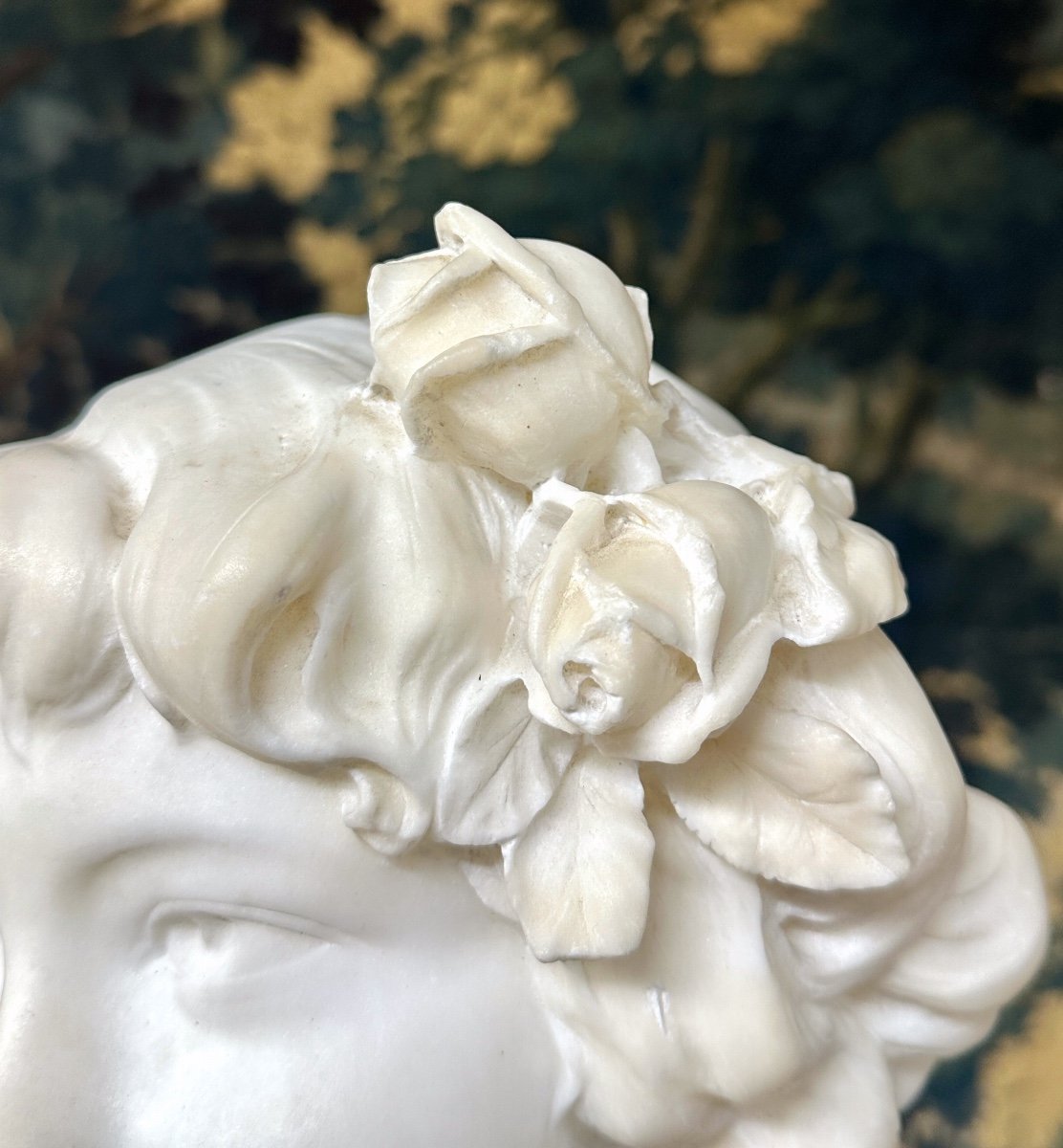Bust Of A Young Woman In Alabaster, Circa 1900, Signed A Del Perrugia-photo-4