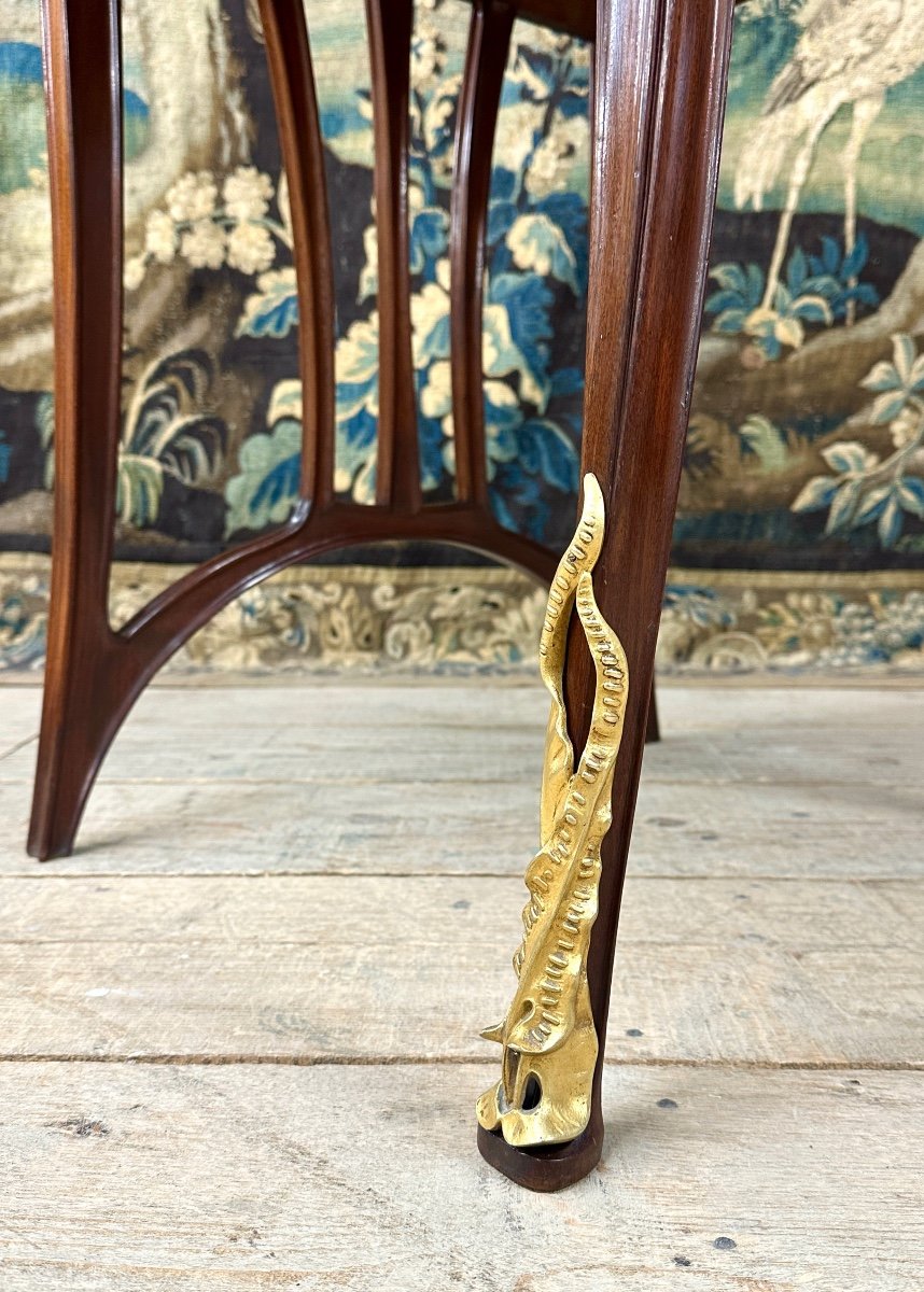 Louis Majorelle - Rare Lady's Desk In Marquetry And Gilt Bronze, Circa 1900, Art Nouveau-photo-4