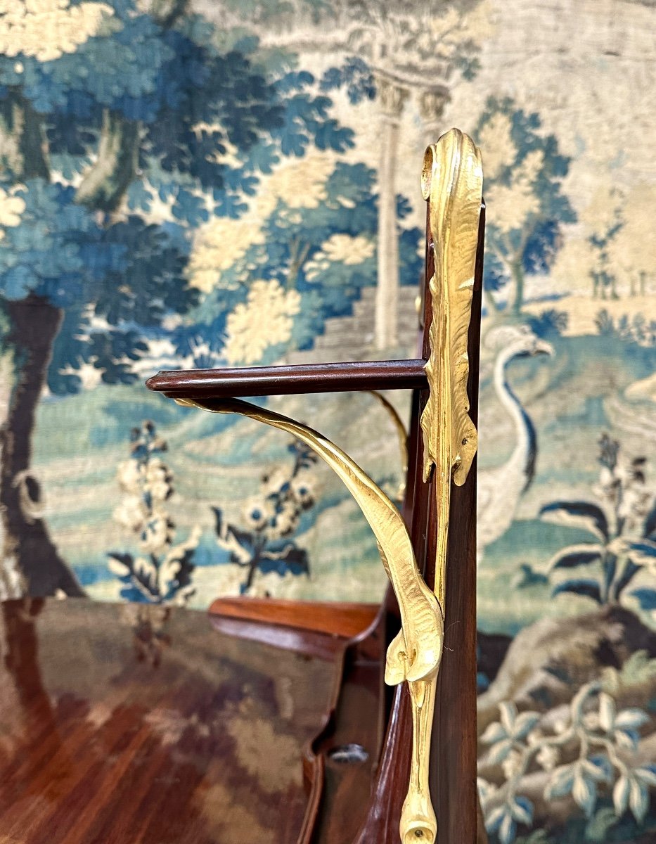 Louis Majorelle - Rare Lady's Desk In Marquetry And Gilt Bronze, Circa 1900, Art Nouveau-photo-6