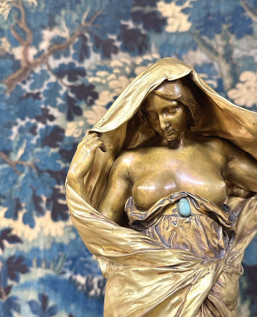Louis Ernest Barrias - La Nature Se Dévoilant à La Science En Bronze, Fonte Susse Frères-photo-3