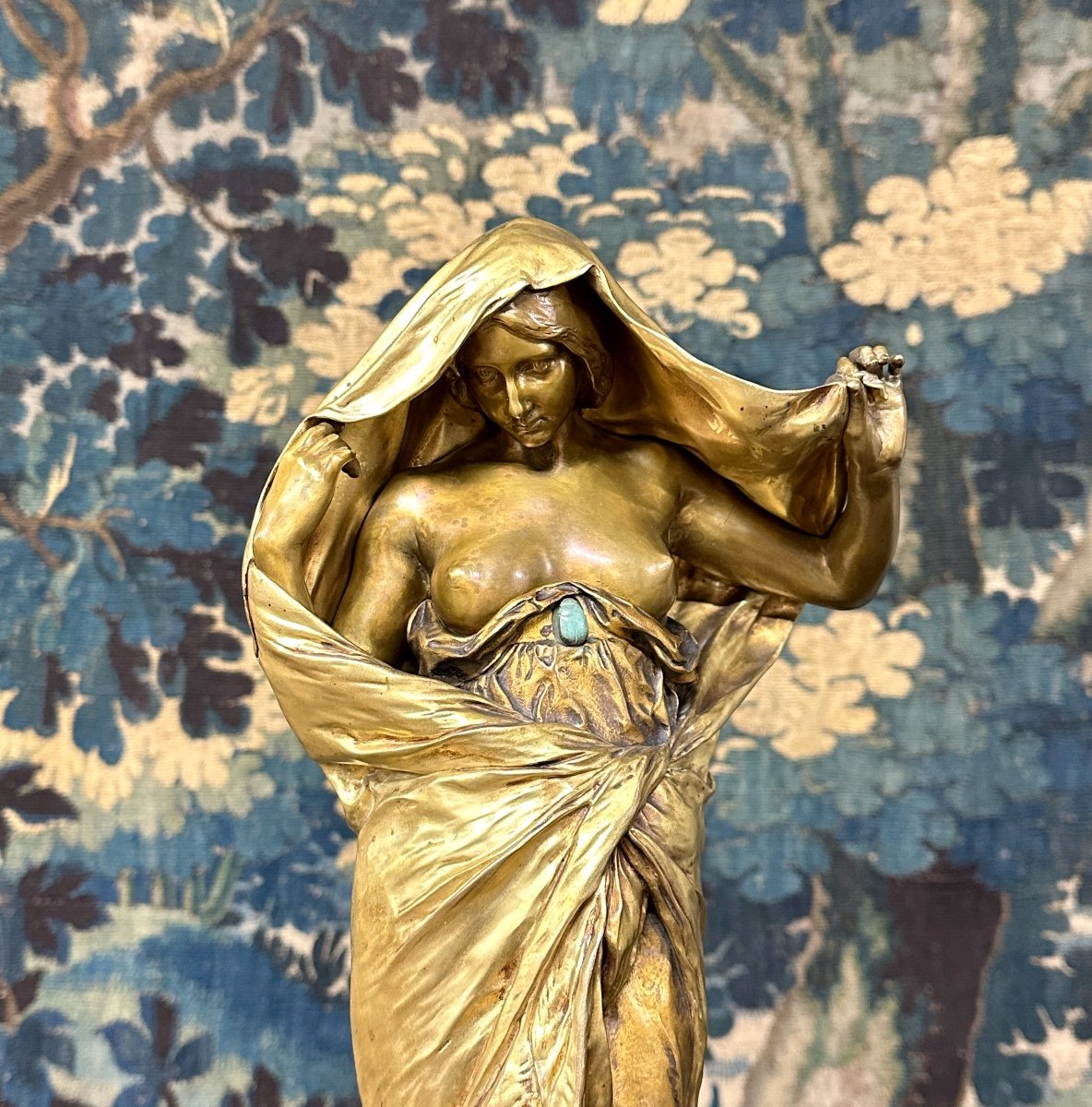 Louis Ernest Barrias - La Nature Se Dévoilant à La Science En Bronze, Fonte Susse Frères-photo-6