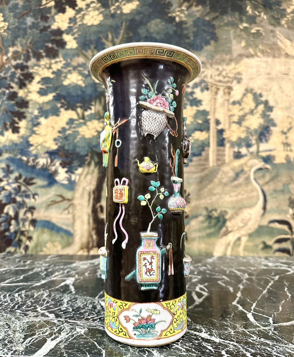 Chine XIXème, Paire De Vases Chinois En Porcelaine émaillé Famille Rose-photo-3