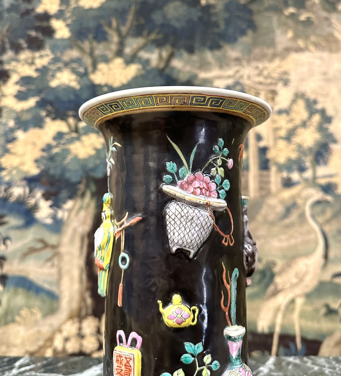 Chine XIXème, Paire De Vases Chinois En Porcelaine émaillé Famille Rose-photo-4