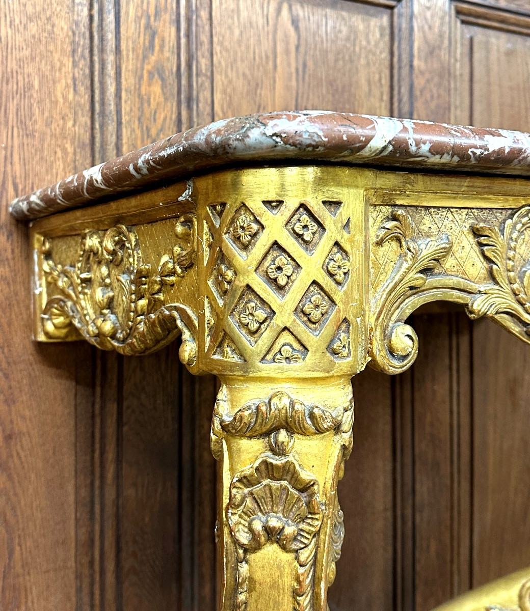 Regency Period Console In Gilded Wood, 18th Century -photo-1