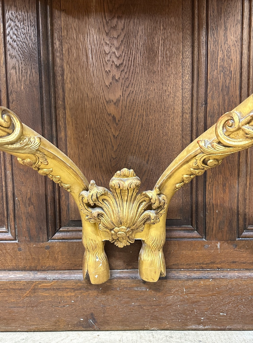 Regency Period Console In Gilded Wood, 18th Century -photo-4