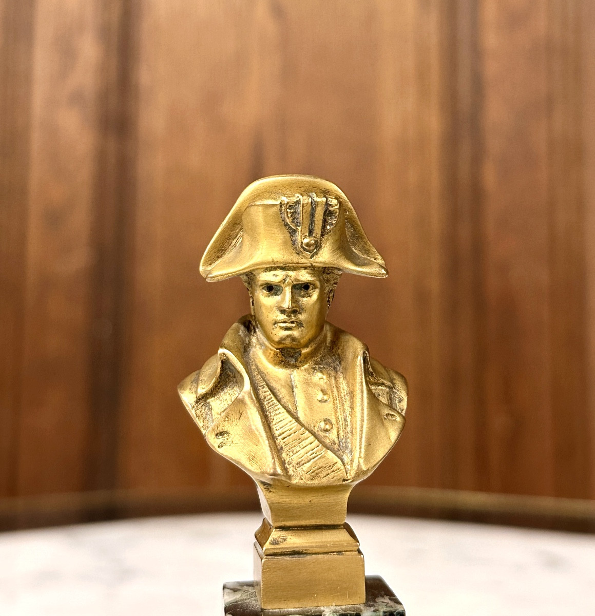 émile Pinedo - Bust Of Napoleon Bonaparte, Bronze And Marble. 19th Century-photo-2