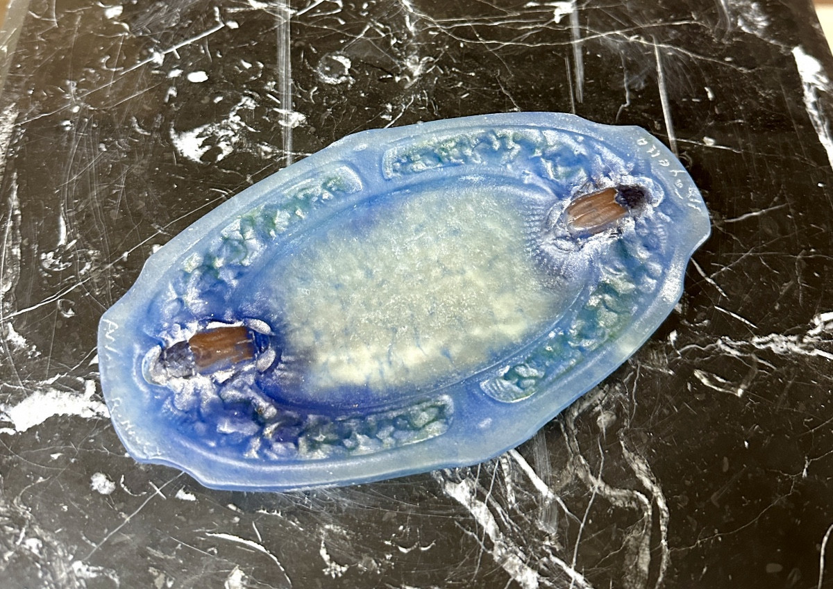 Almaric Walter And Jules Cayette - Empty Pocket With Cockchafers, Art Nouveau Glass Paste -photo-3