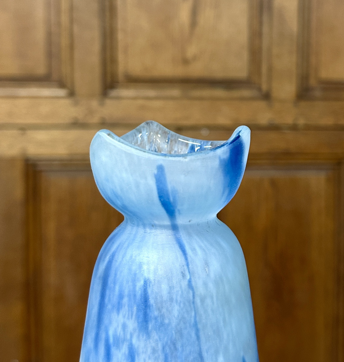 Daum Nancy - Rare Vase à Décor De perce-neige En Plaquettes Affleurantes. Art Nouveau-photo-1