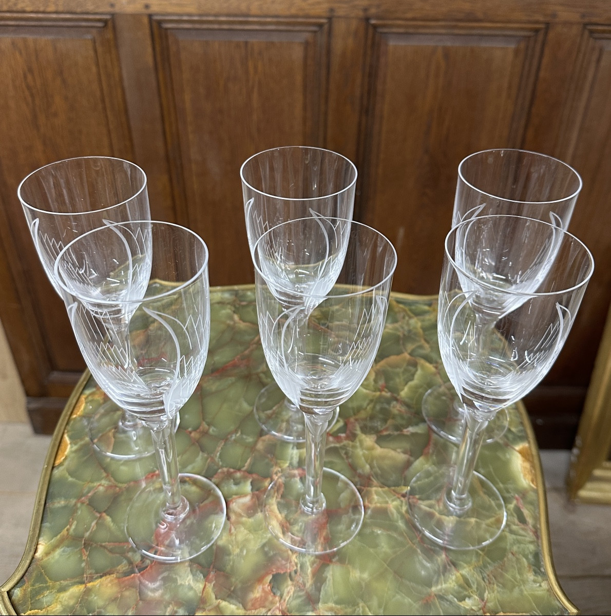 Maison Lalique, After A Design By Marc Lalique, Six Champagne Flutes, Angel Model, In Crystal -photo-2