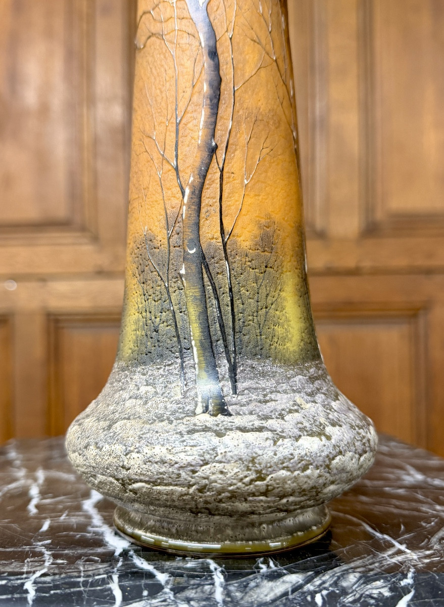 Daum Nancy -  vase à décor de paysage sous la neige, Epoque Art Nouveau-photo-4