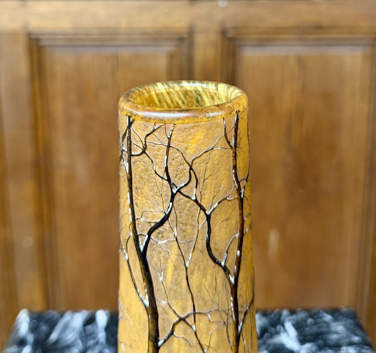 Daum Nancy -  vase à décor de paysage sous la neige, Epoque Art Nouveau-photo-5