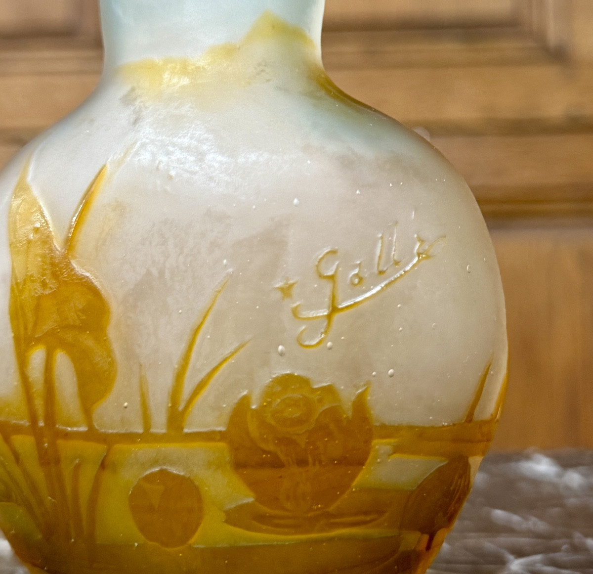 Émile Gallé - vase de forme gourde à la libellule, époque Art Nouveau -photo-3
