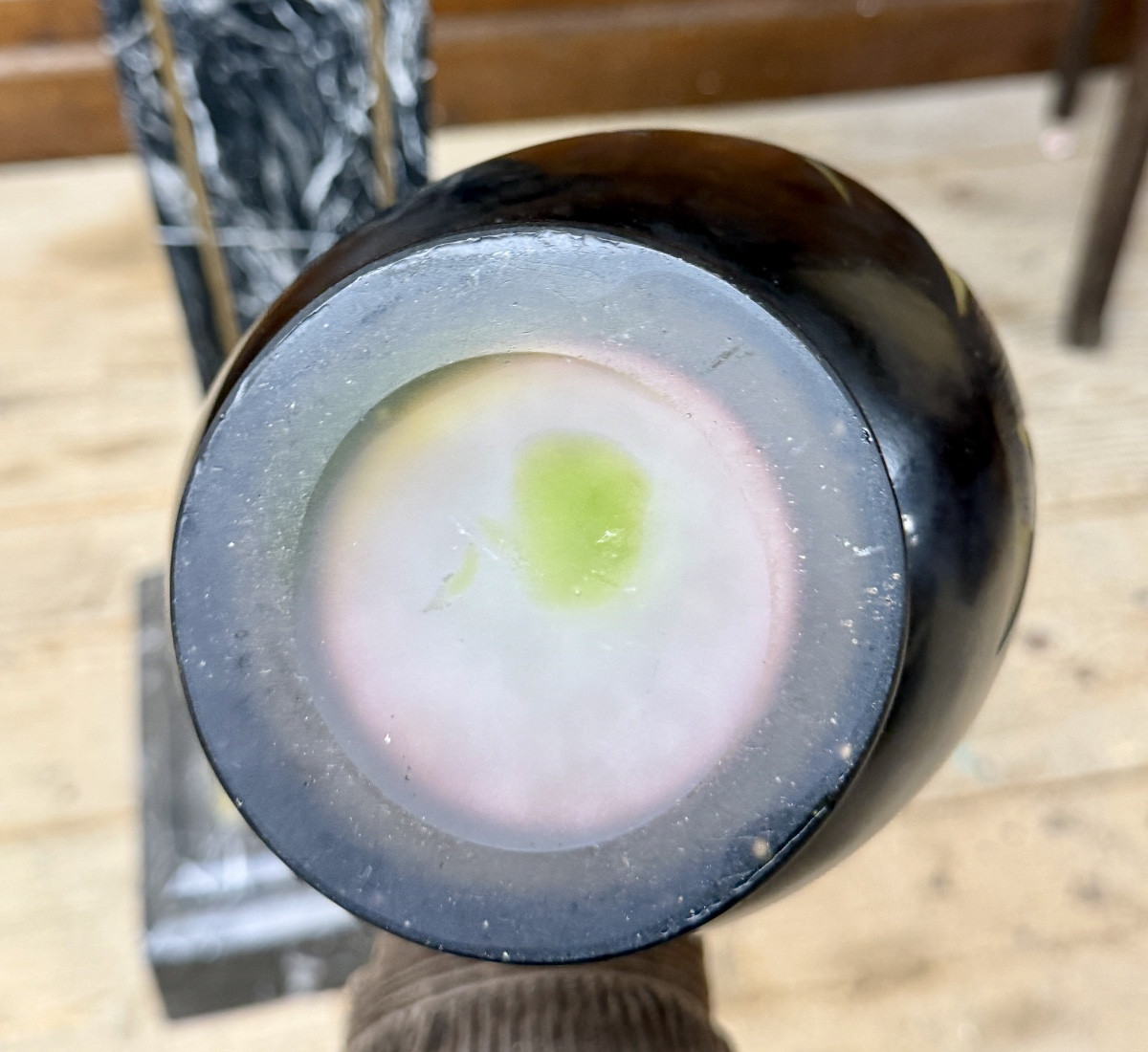 émile Gallé - Large Vase With Marsh Irises In Multi-layered Glass. Art Nouveau Period-photo-8