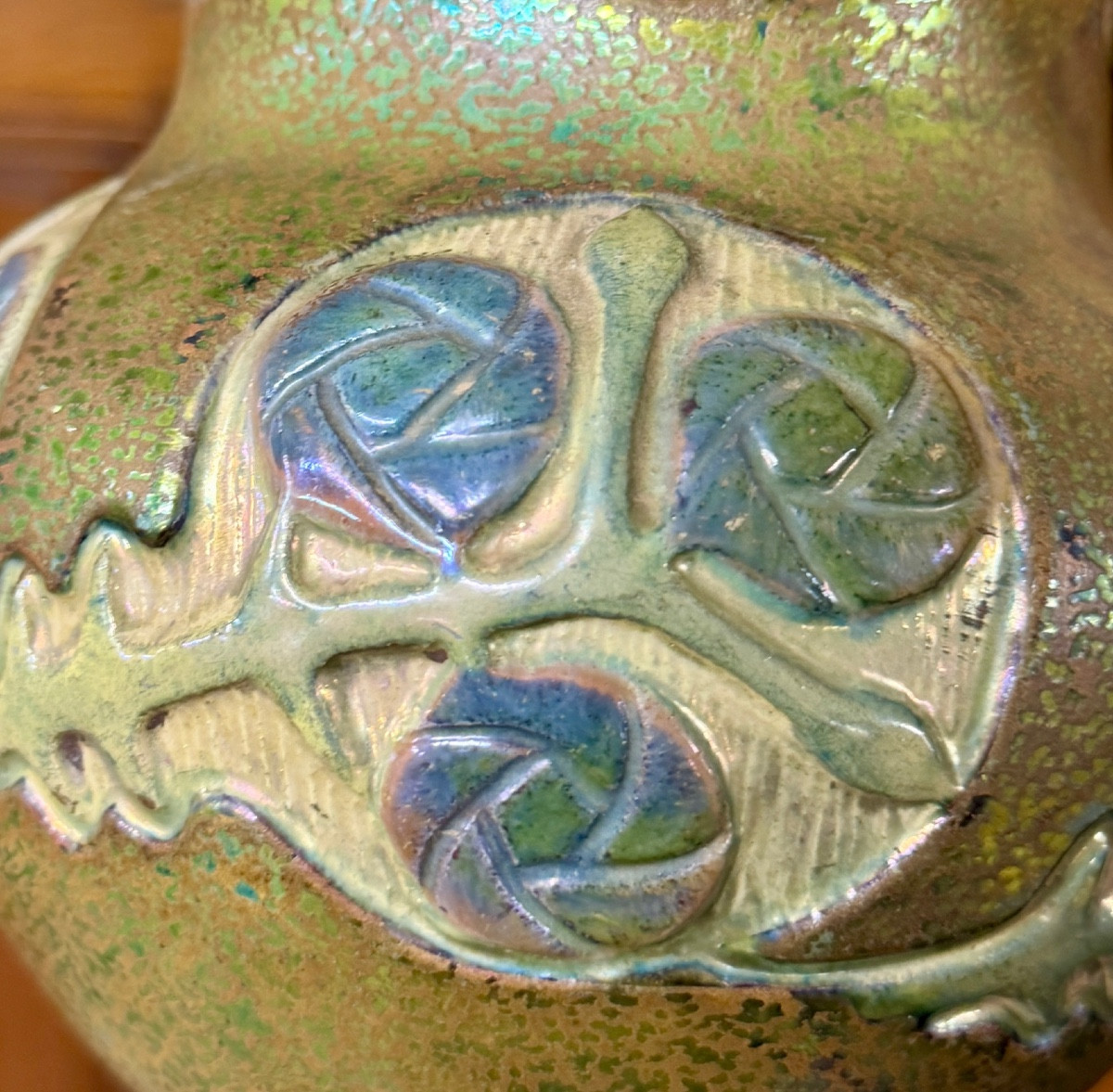 Zsolnay Factory In Pécs, Glazed And Iridescent Ceramic Vase. Art Nouveau Work, Circa 1900-photo-3