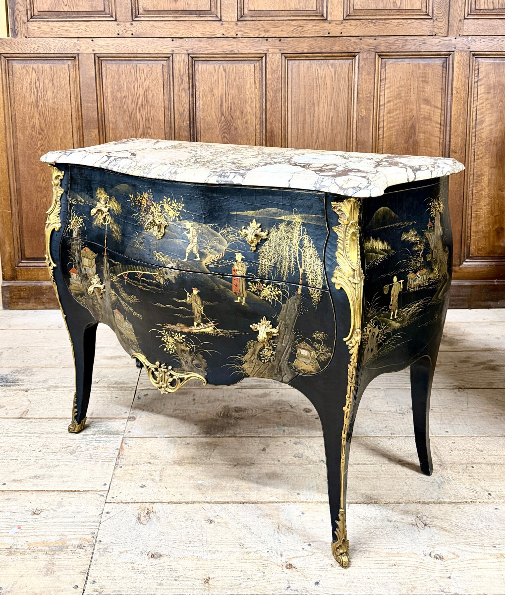 Louis XV Style Lacquered Commode. Napoleon III Period-photo-2