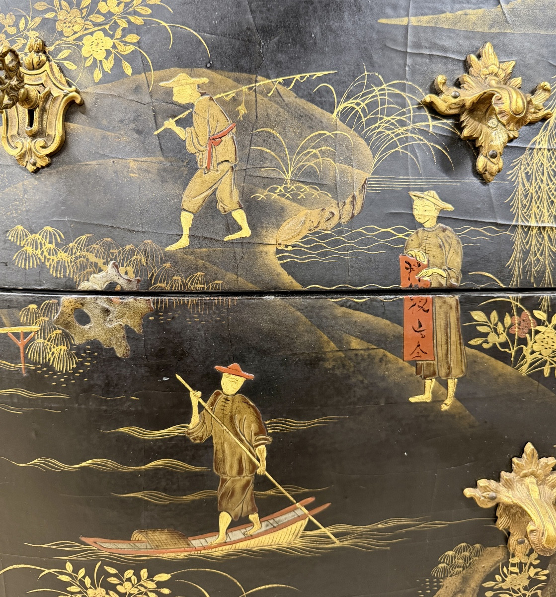 Louis XV Style Lacquered Commode. Napoleon III Period-photo-3