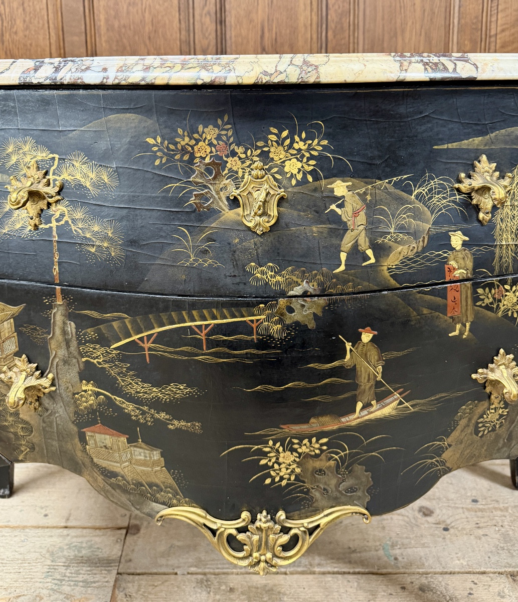 Louis XV Style Lacquered Commode. Napoleon III Period-photo-5