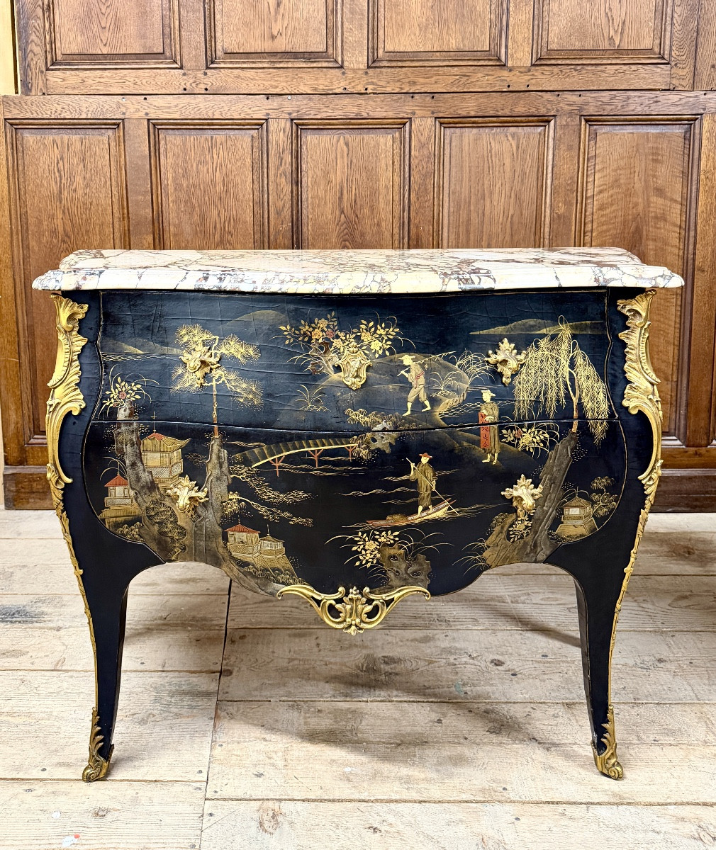 Louis XV Style Lacquered Commode. Napoleon III Period