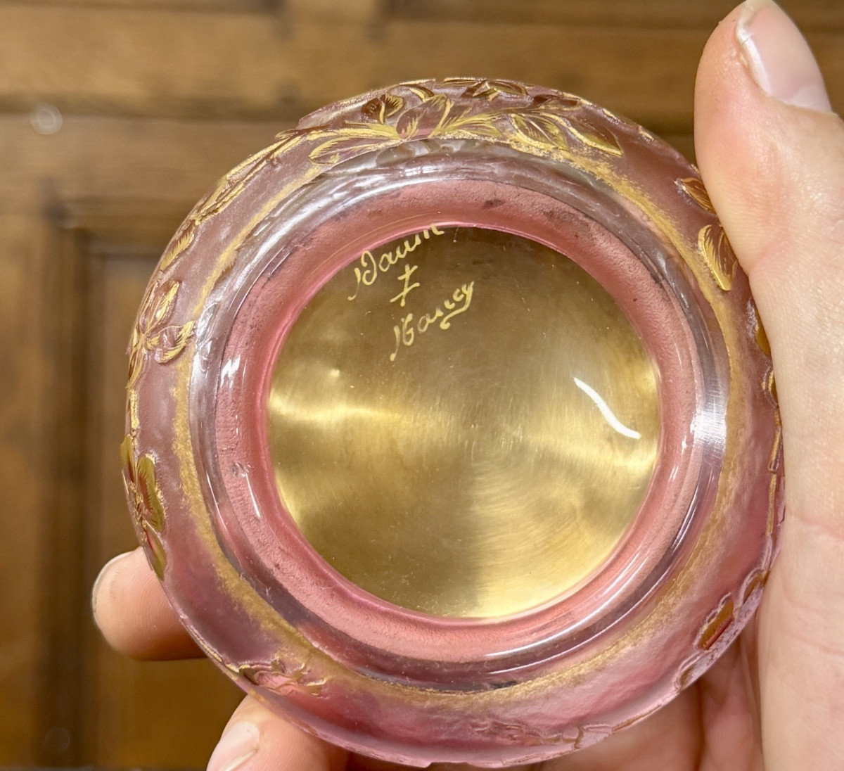 Daum Nancy - petite boîte miniature couvercle argent, décor de roses. Époque Art Nouveau-photo-1