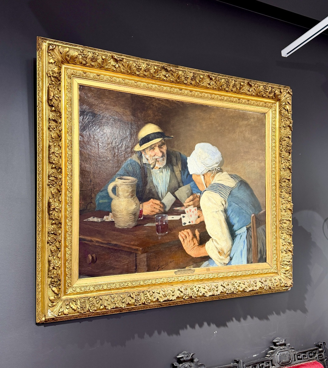 André Brouillet - "the Beauty", Genre Scene, Oil On Canvas, Late 19th Century. -photo-2