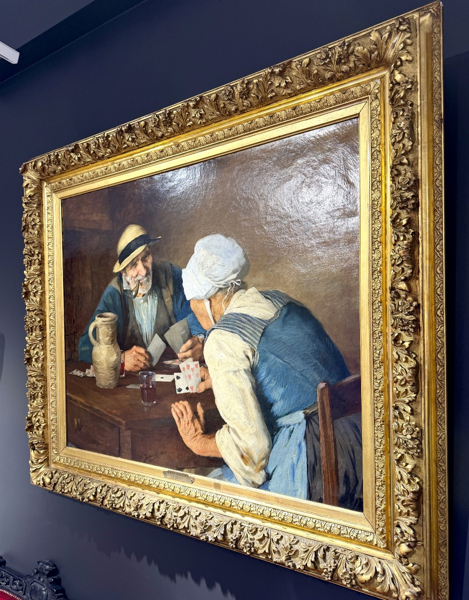 André Brouillet - "the Beauty", Genre Scene, Oil On Canvas, Late 19th Century. -photo-3