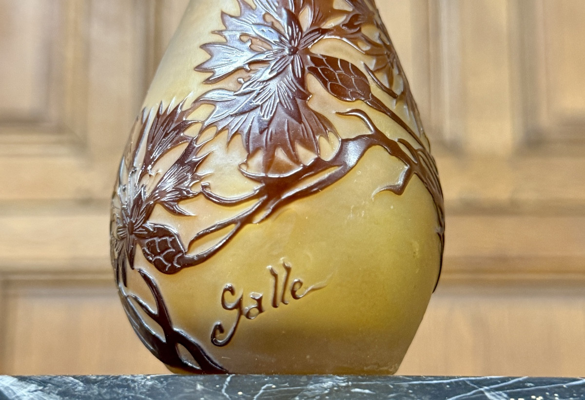Émile Gallé - petit vase à décor floral d’époque Art Nouveau-photo-3