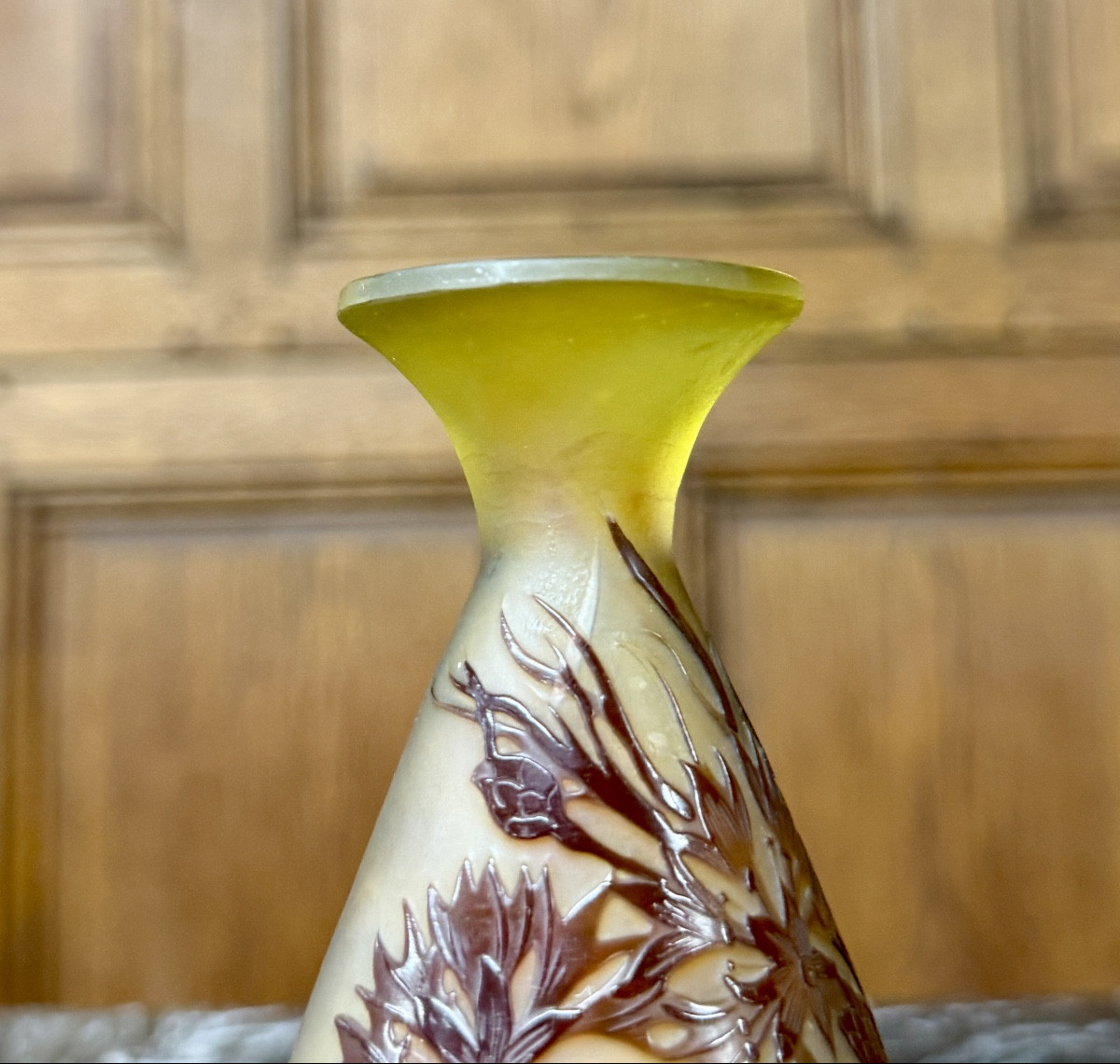 Émile Gallé - petit vase à décor floral d’époque Art Nouveau-photo-2